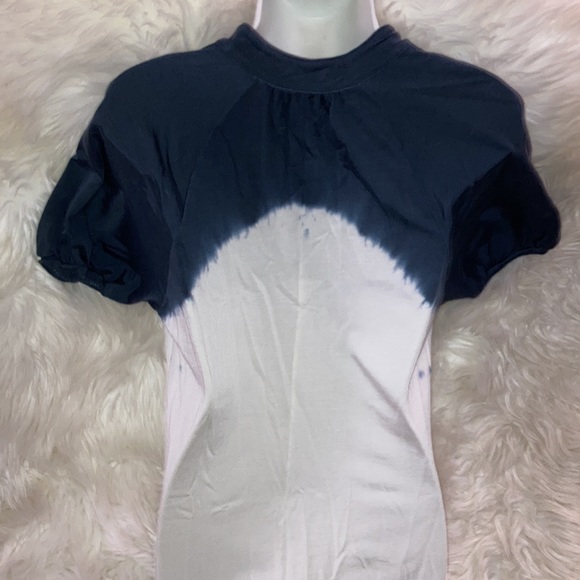 ZARA Blue White Ombre Dress Tunic Top Dress with Balloon Sleeves M - Picture 5 of 15